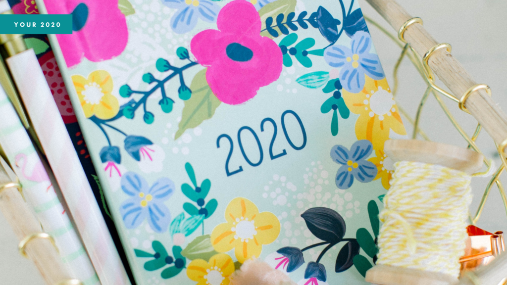 Blog header showing a 2020 diary with a flowery cover