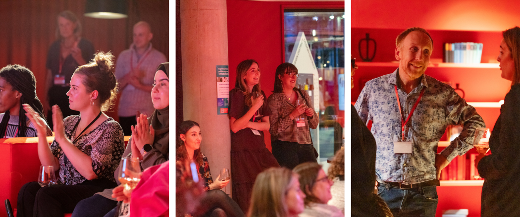 People having fun at a BookMachine in-person event